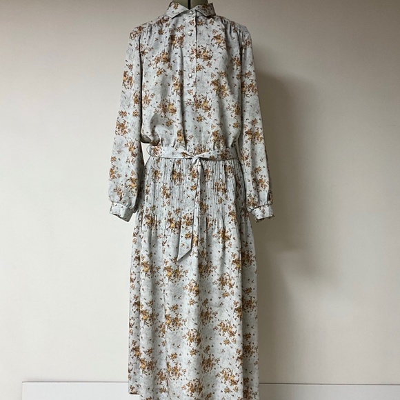 Designer Vintage 1970’s Lanvin flower print midi/maxi dress size 14 - Picture 1 of 11